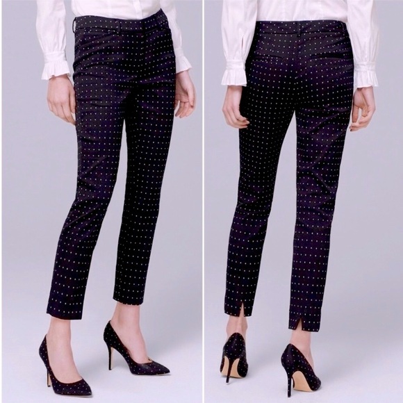 WHBM Comfort Stretch Diamond Dot Slim Ankle Pants | Sz 0L - Picture 2 of 12